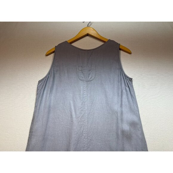 Betsy Lauren Womens Linen Maxi Minimalist Dress Sleeveless Sz 12 Blue - Picture 9 of 10